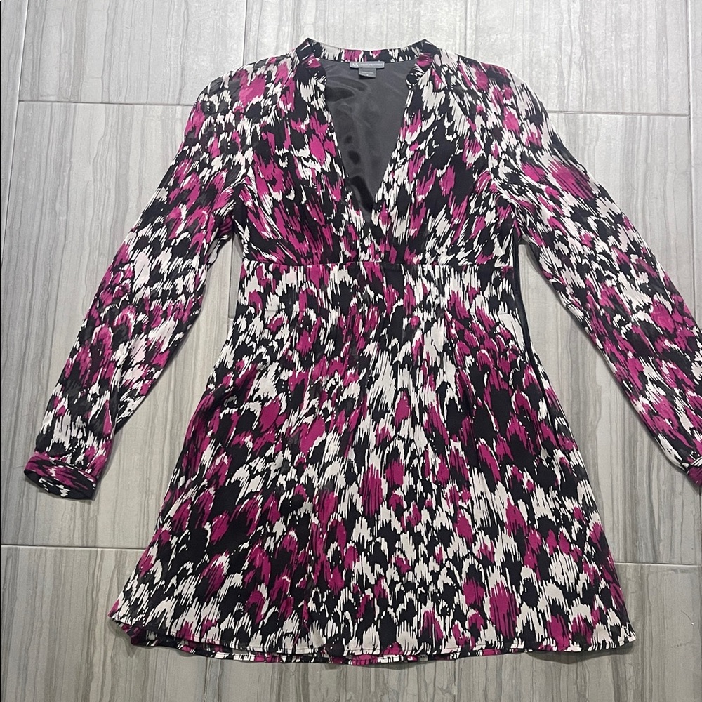 Armani Exchange Pink and Black Long Sleeve Dress